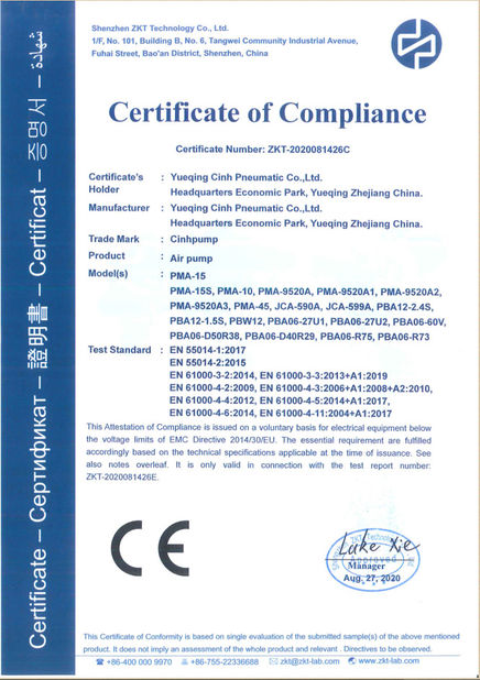 China Cinh group co.,limited Certificaciones